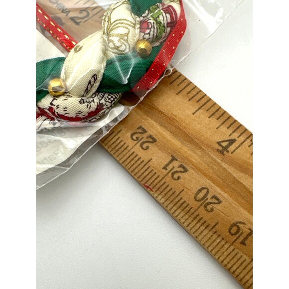 Festive Christmas Ornament Penguin in Cup & Wreath Vintage Lot of 2 Gift Giving - Picture 5 of 6